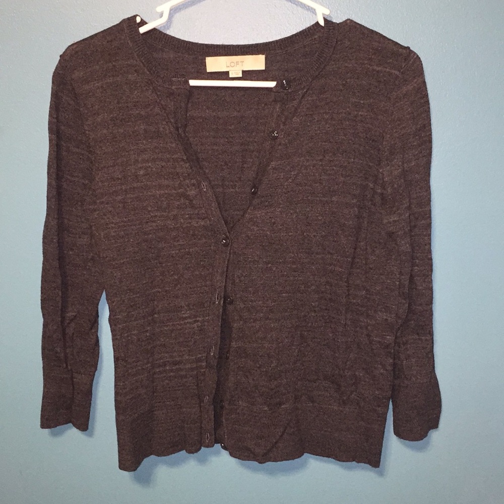LOFT gray work cardigan